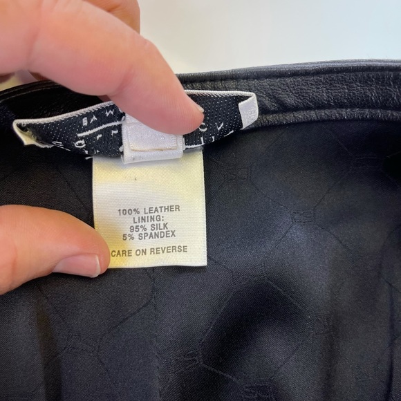 NWOT St John Collection Black Leather Pants Size 2 - Picture 4 of 9